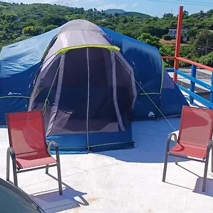 Luxury tent Rooster Run Glamping Has Rooftop And Off The Ground Glamping Experience For 1 To 16 In A Single Tent And Views Of The Rain Forrest And To Culebra Across The Atlantic Ocean W Tents, Linens, Deluxe Air Beds, Warm Shower And At A Great Pric